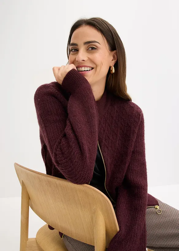 Kabelstrikket cardigan, bonprix