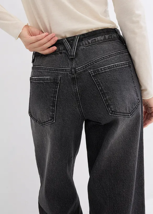 Wide Leg-jeans, Mid Waist, Low Stretch Full Length, bonprix