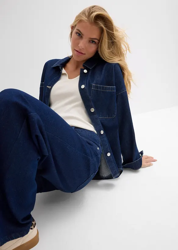 Wide Leg-jeans, Mid Waist, Low Stretch Full Length, bonprix