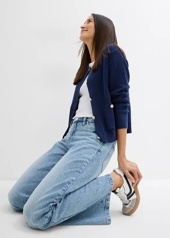 Wide Leg-jeans, Mid Waist, Low Stretch Full Length, bonprix