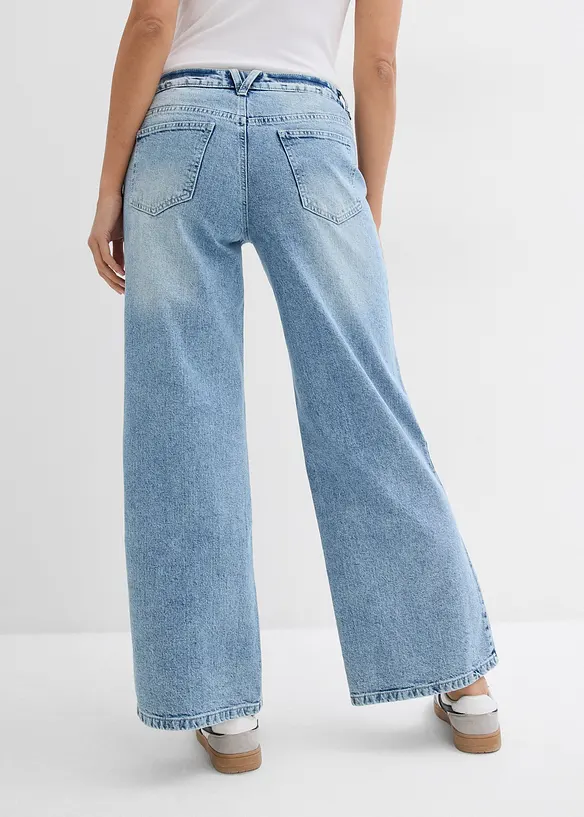 Wide Leg-jeans, Mid Waist, Low Stretch Full Length, bonprix