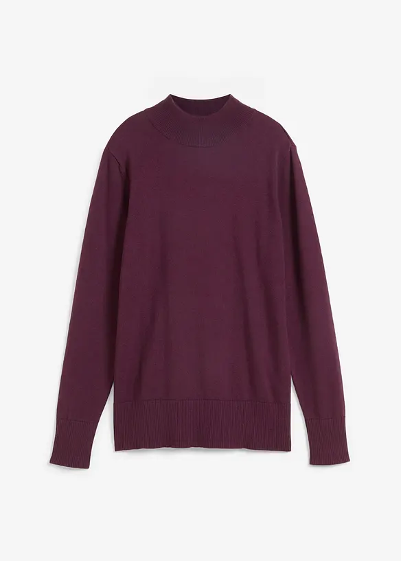 Basic genser med st&aring;krage, med resirkulert bomull, bonprix