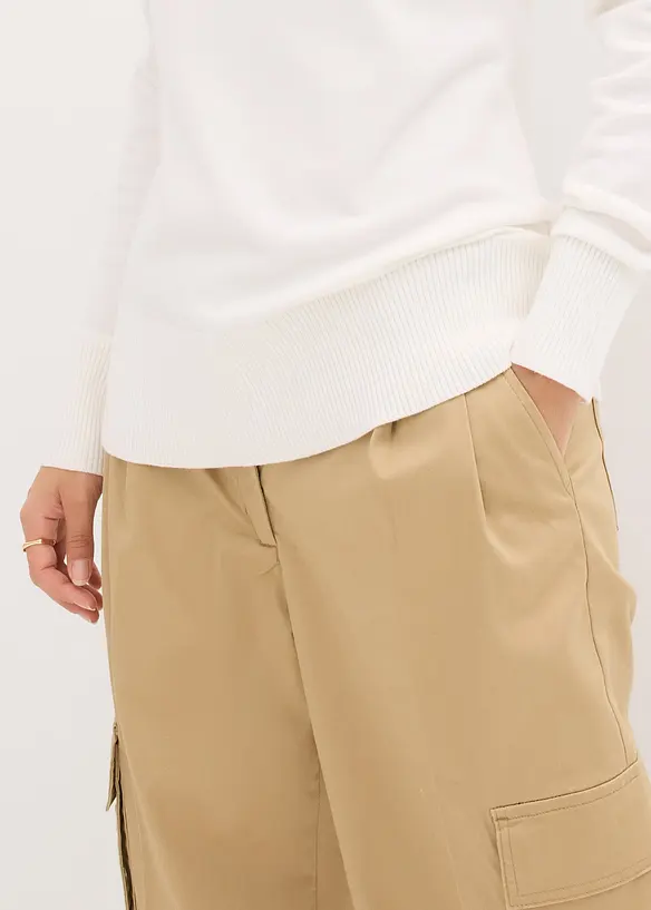 Basic genser med st&aring;krage, med resirkulert bomull, bonprix