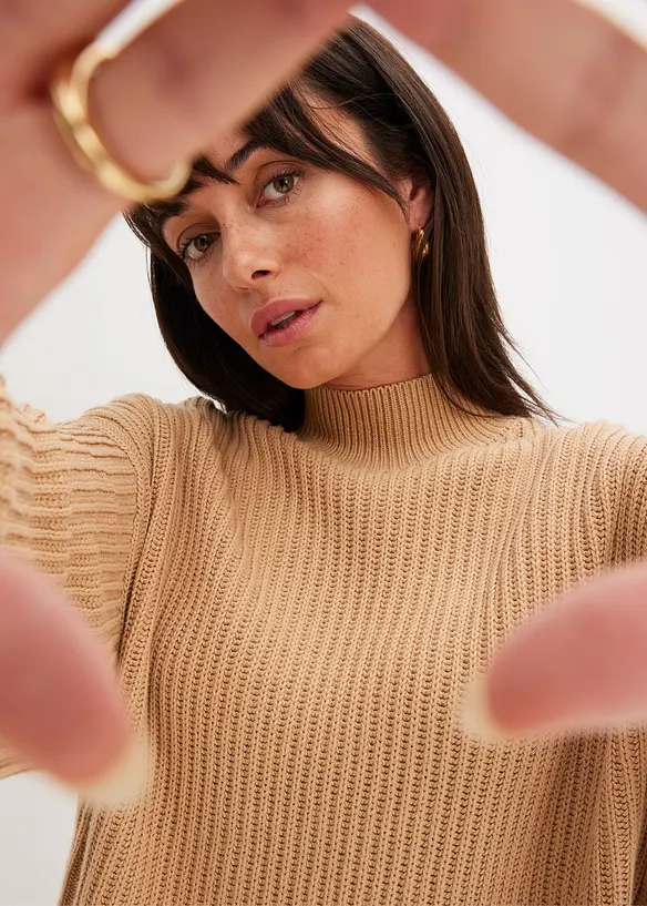 Oversized genser i 100% bomull, bonprix