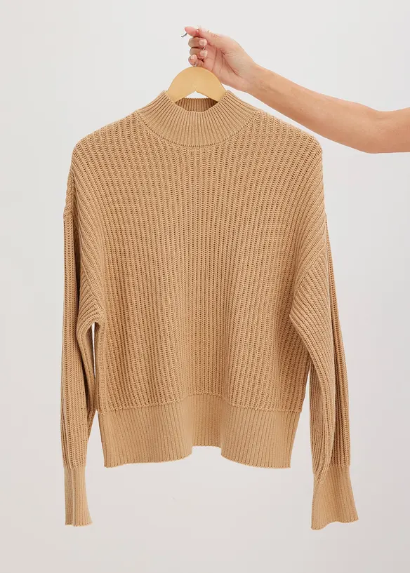 Oversized genser i 100% bomull, bonprix