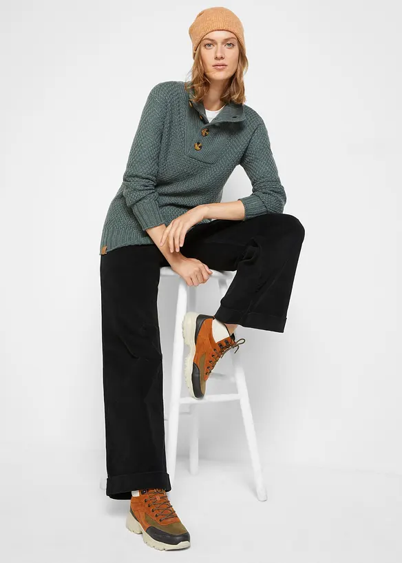 Strukturstrikket troyer-genser, bonprix