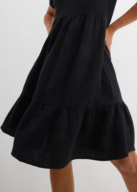 Oversized kjole i bomullsmusselin, bonprix