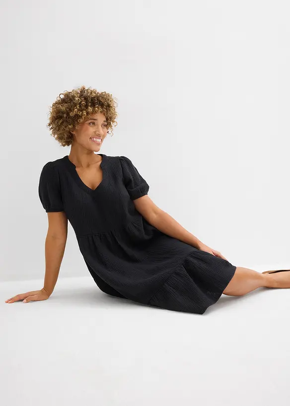 Oversized kjole i bomullsmusselin, bonprix