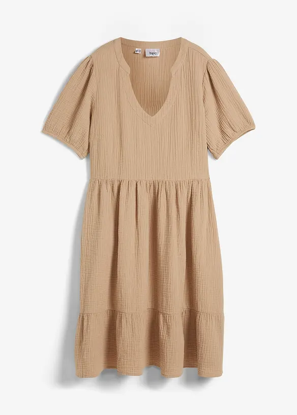 Oversized kjole i bomullsmusselin, bonprix
