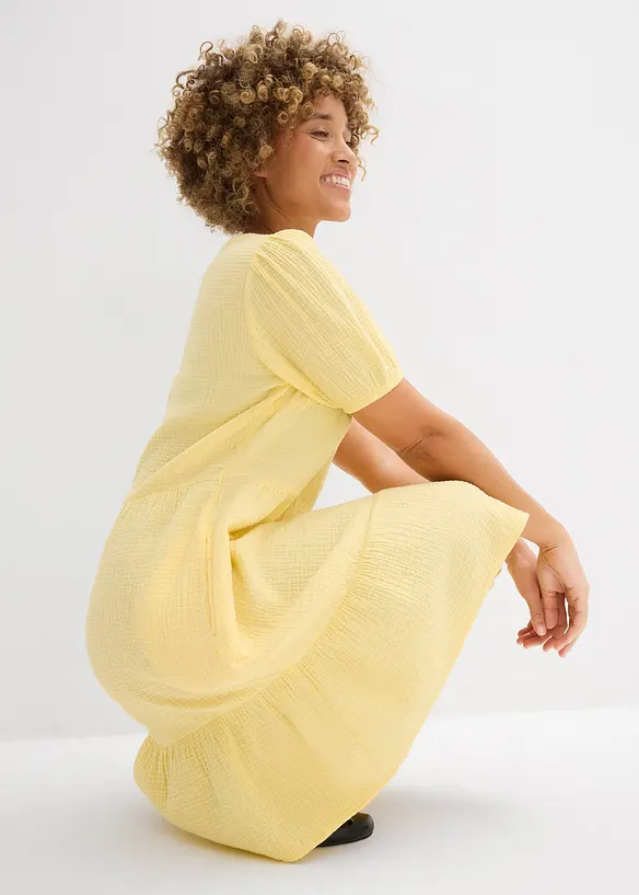 Oversized kjole i bomullsmusselin, bonprix