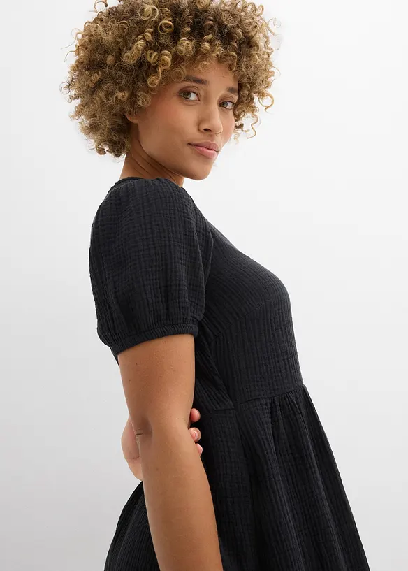 Oversized kjole i bomullsmusselin, bonprix