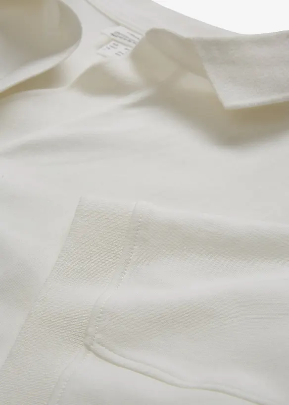 Topp med krage i 100% &oslash;kologisk bomull, bonprix