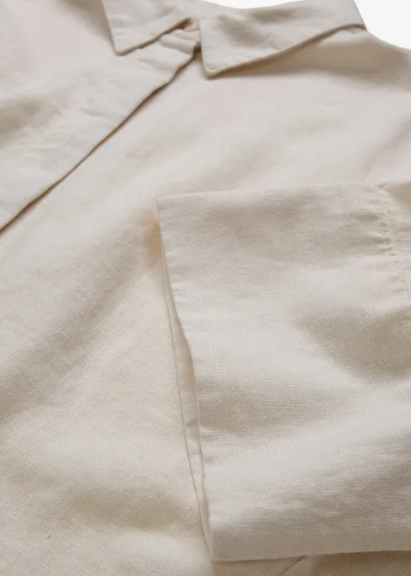 Skjorte i kj&oslash;lende linmiks, bonprix