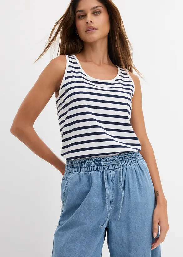 Wide Leg-jeans, Mid Waist, komfortlinning, bonprix