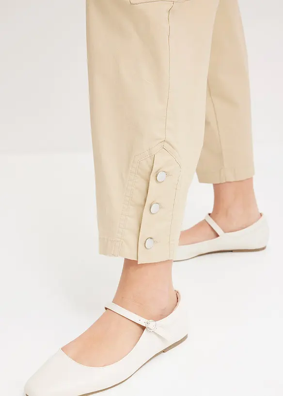 Cargobukse i bomull med stretch, bonprix