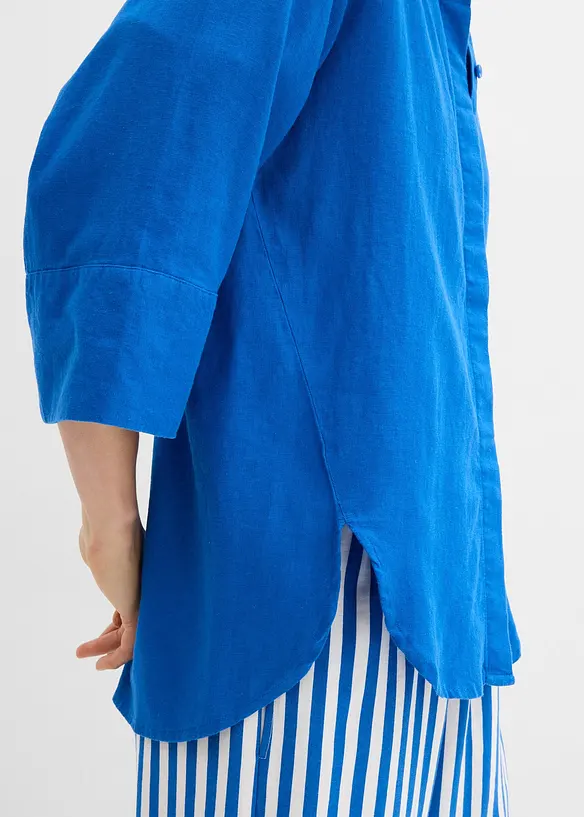 Skjorte i kj&oslash;lende linmiks, bonprix