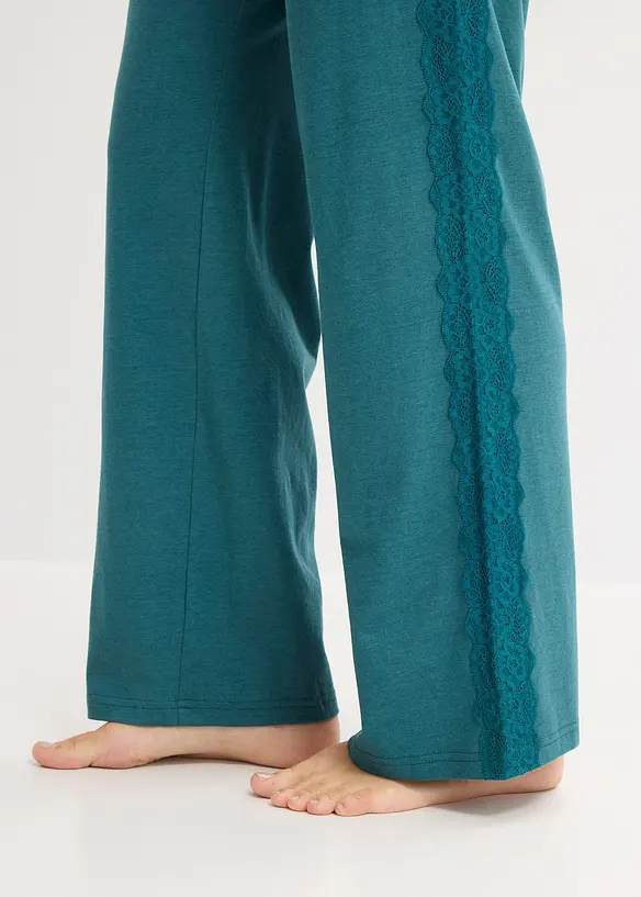 Pyjamas med viskose og blonde, bonprix