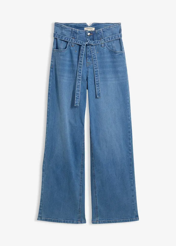 Wide Leg-jeans, High Waist, &oslash;kologisk bomull, bonprix