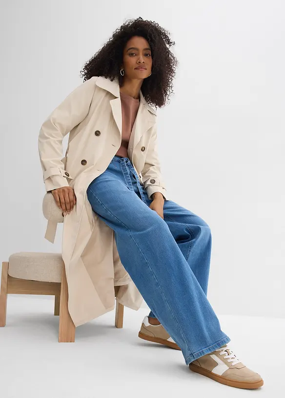 Wide Leg-jeans, High Waist, &oslash;kologisk bomull, bonprix