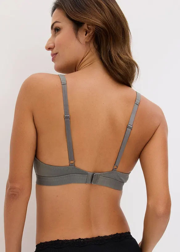 Bralette uten spiler med &oslash;kologisk bomull (2-pack), bonprix