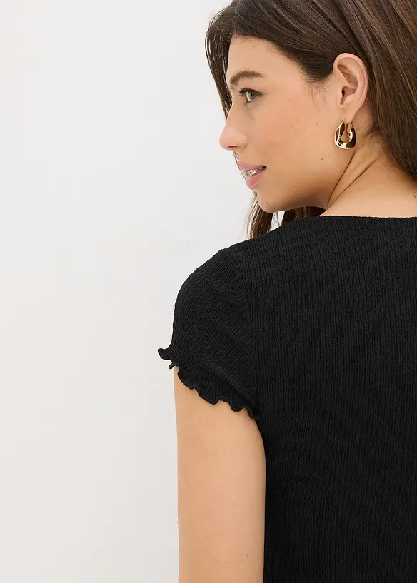 Jerseykjole i strukturert, kreppet materiale, bonprix