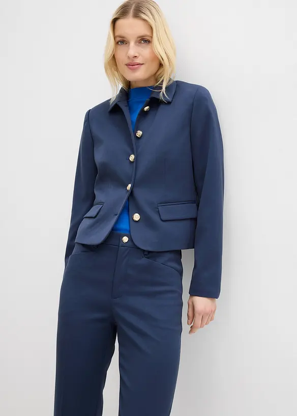 7/8-bukse med utsvingte ben og dekorativ knapp, bonprix