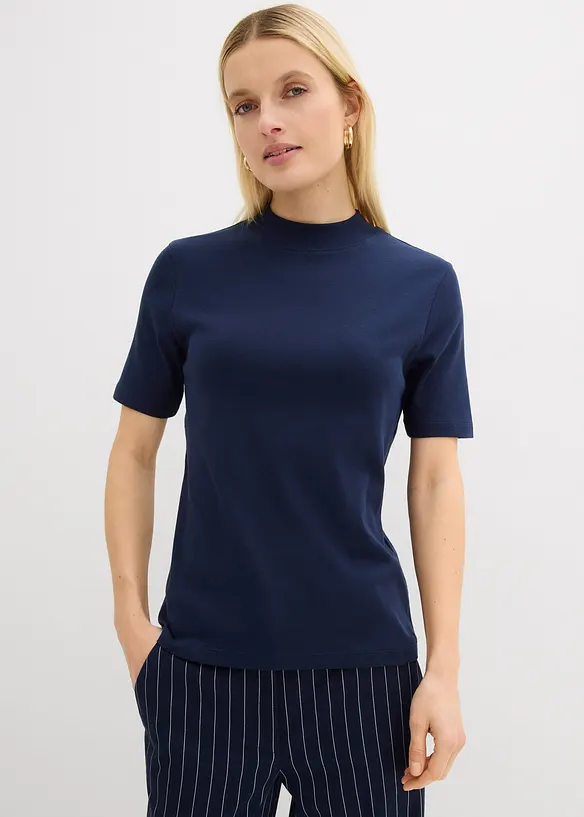 Ribbet topp i 100% bomull, bonprix