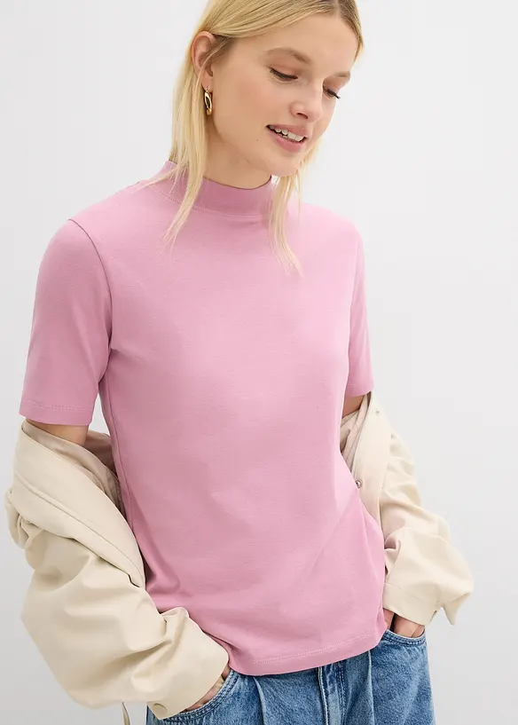 Ribbet topp i 100% bomull, bonprix