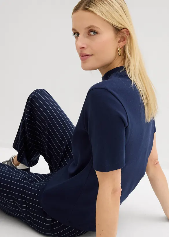 Ribbet topp i 100% bomull, bonprix