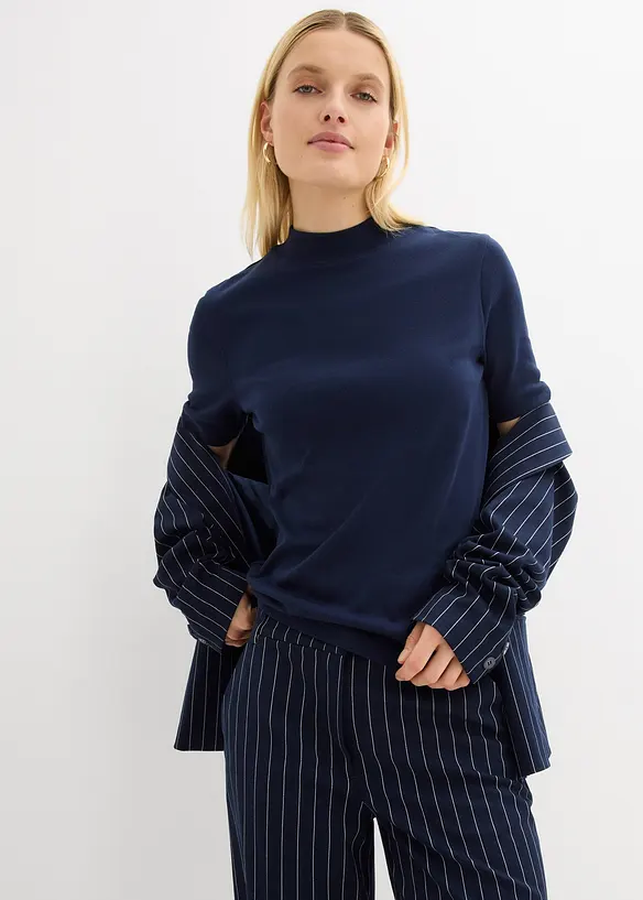 Ribbet topp i 100% bomull, bonprix