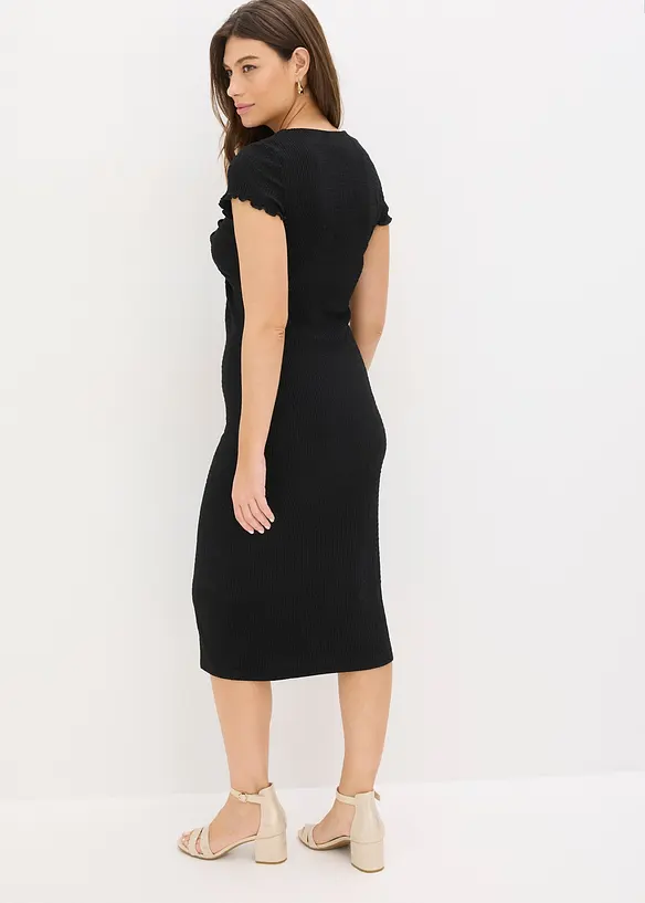 Jerseykjole i strukturert, kreppet materiale, bonprix