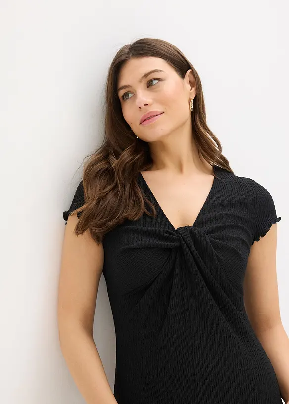 Jerseykjole i strukturert, kreppet materiale, bonprix