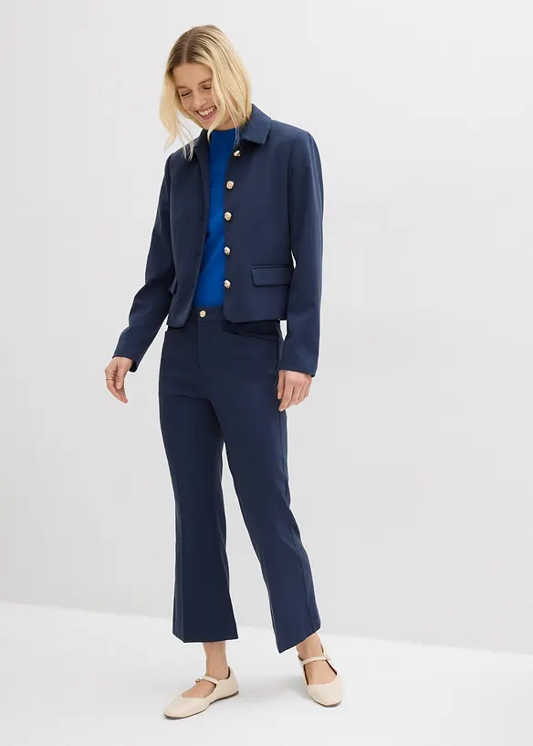 7/8-bukse med utsvingte ben og dekorativ knapp, bonprix