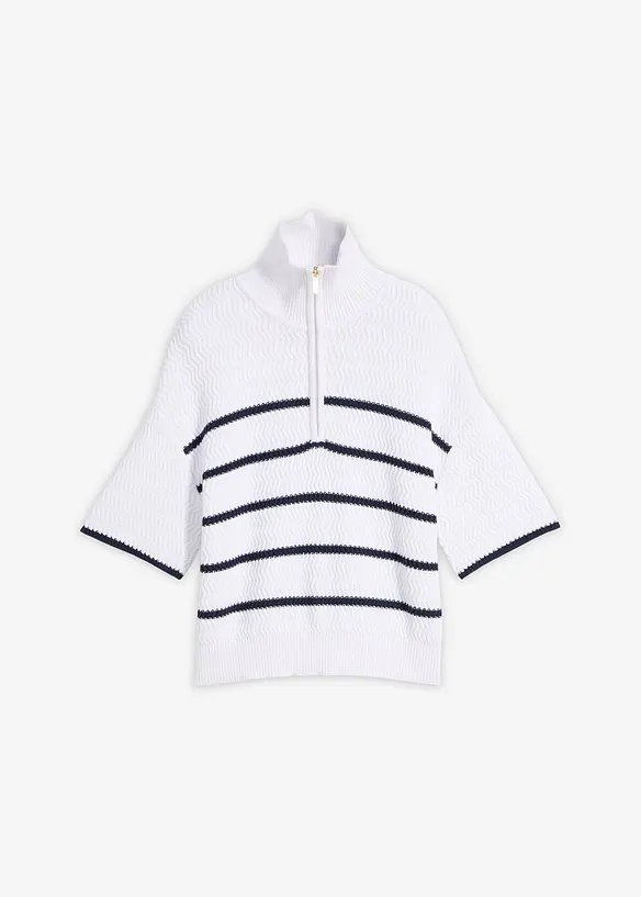 Half zip genser med bomull, bonprix