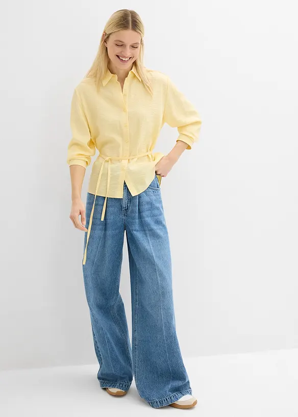 Skjorte i lett viskosemiks, bonprix