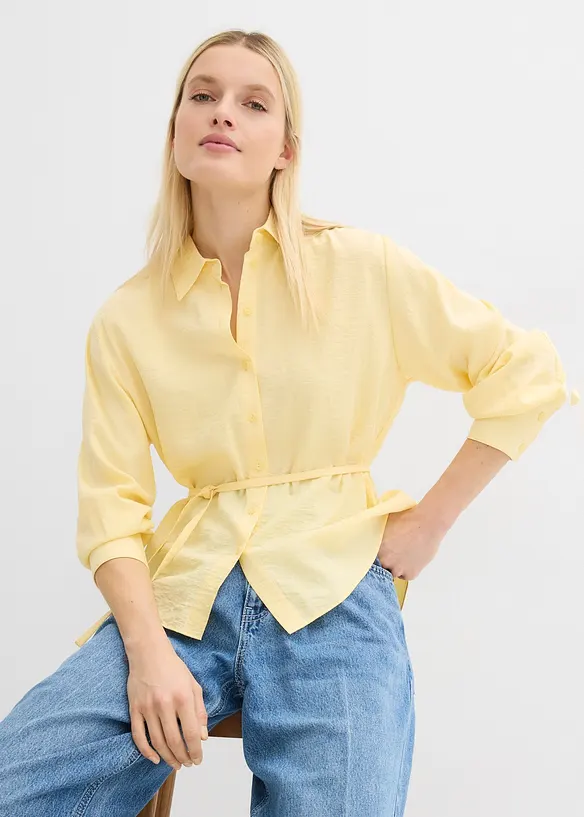 Skjorte i lett viskosemiks, bonprix