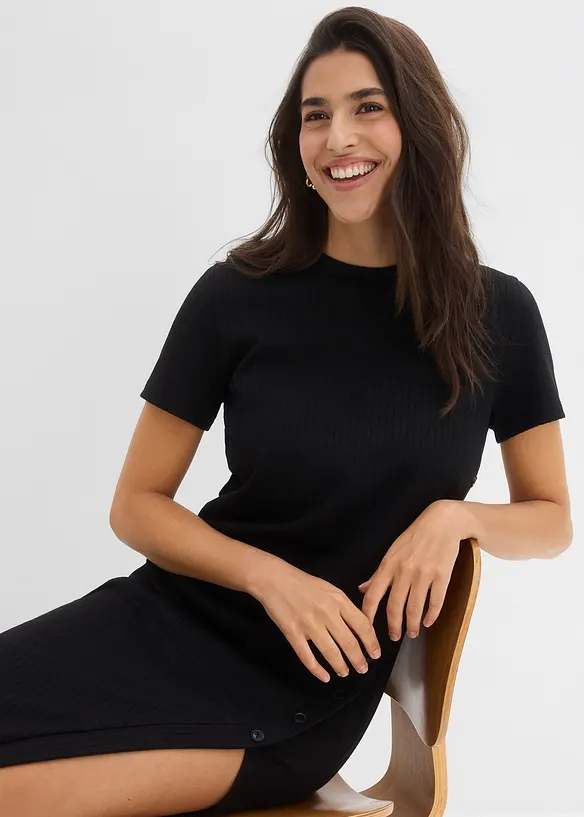 Trikotkjole i strukturmateriale, bonprix