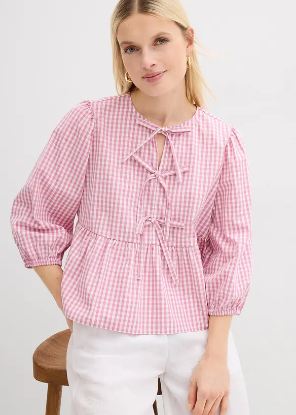 Bluse med knyting, bonprix