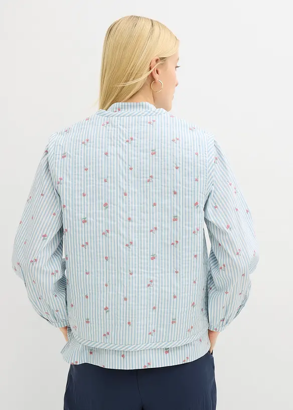 Vattert vest med blomsterbroderier, bonprix