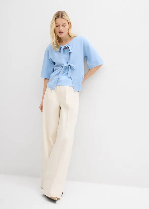 Finstrikket cardigan med sl&oslash;yfer, bonprix