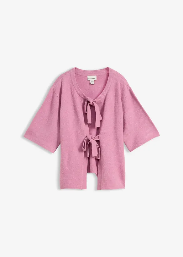 Finstrikket cardigan med sl&oslash;yfer, bonprix