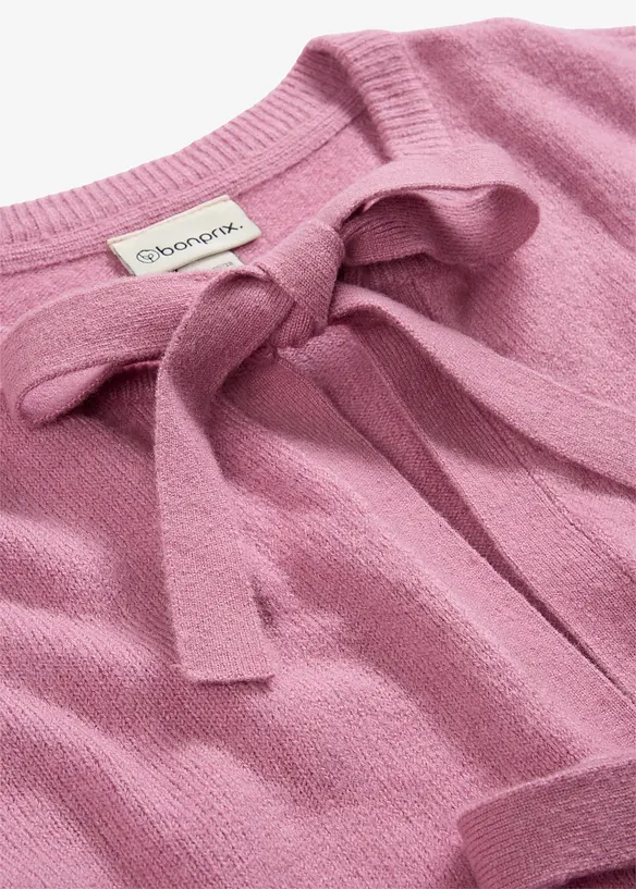 Finstrikket cardigan med sl&oslash;yfer, bonprix