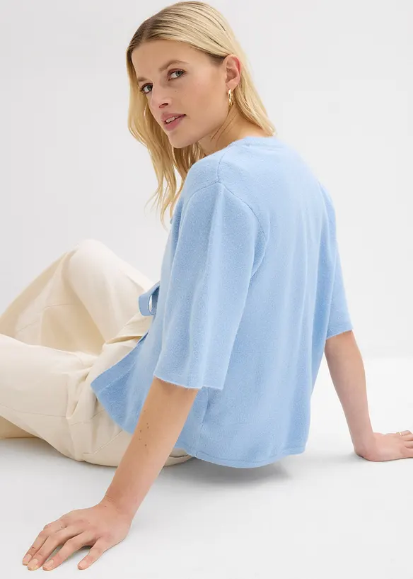 Finstrikket cardigan med sl&oslash;yfer, bonprix