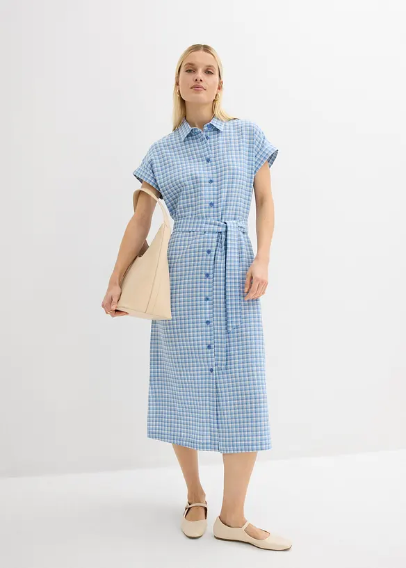 Skjortekjole i linmiks, bonprix