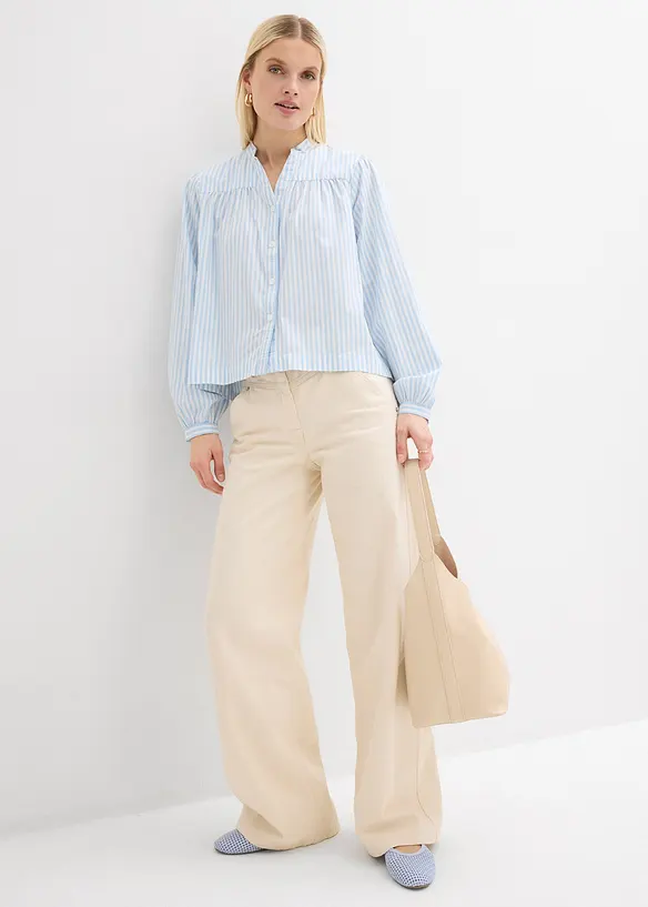 Bluse i formstabil poplin, bonprix