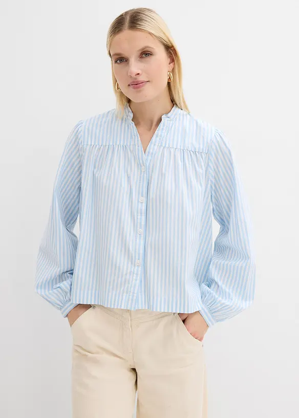 Bluse i formstabil poplin, bonprix