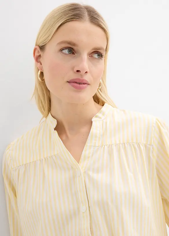 Bluse i formstabil poplin, bonprix