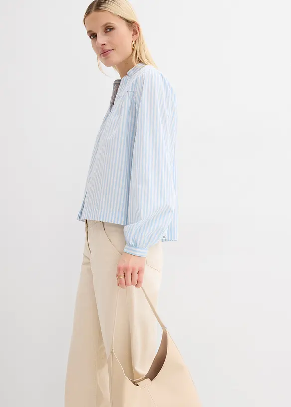Bluse i formstabil poplin, bonprix