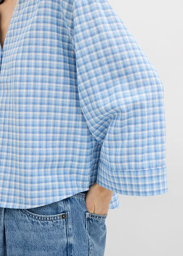 Bluse i luftig linmiks, bonprix