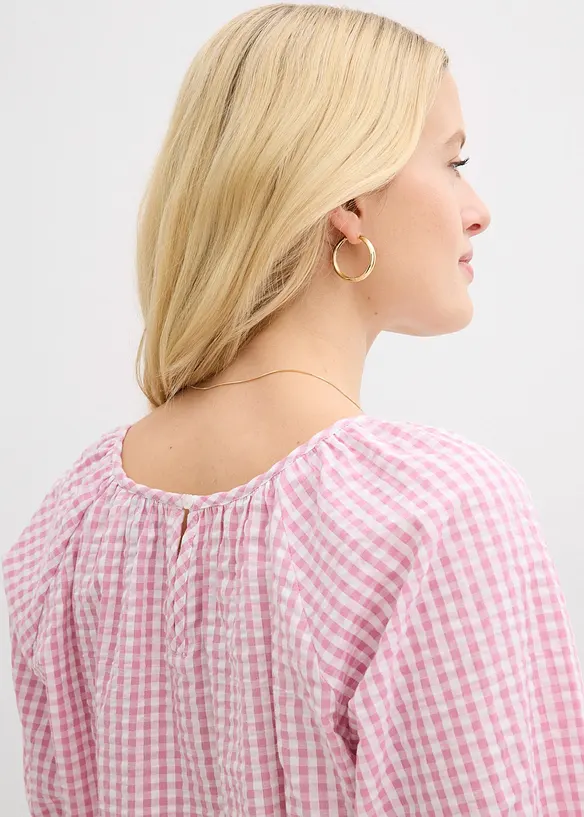 Kortermet bluse i 100% bomull, bonprix